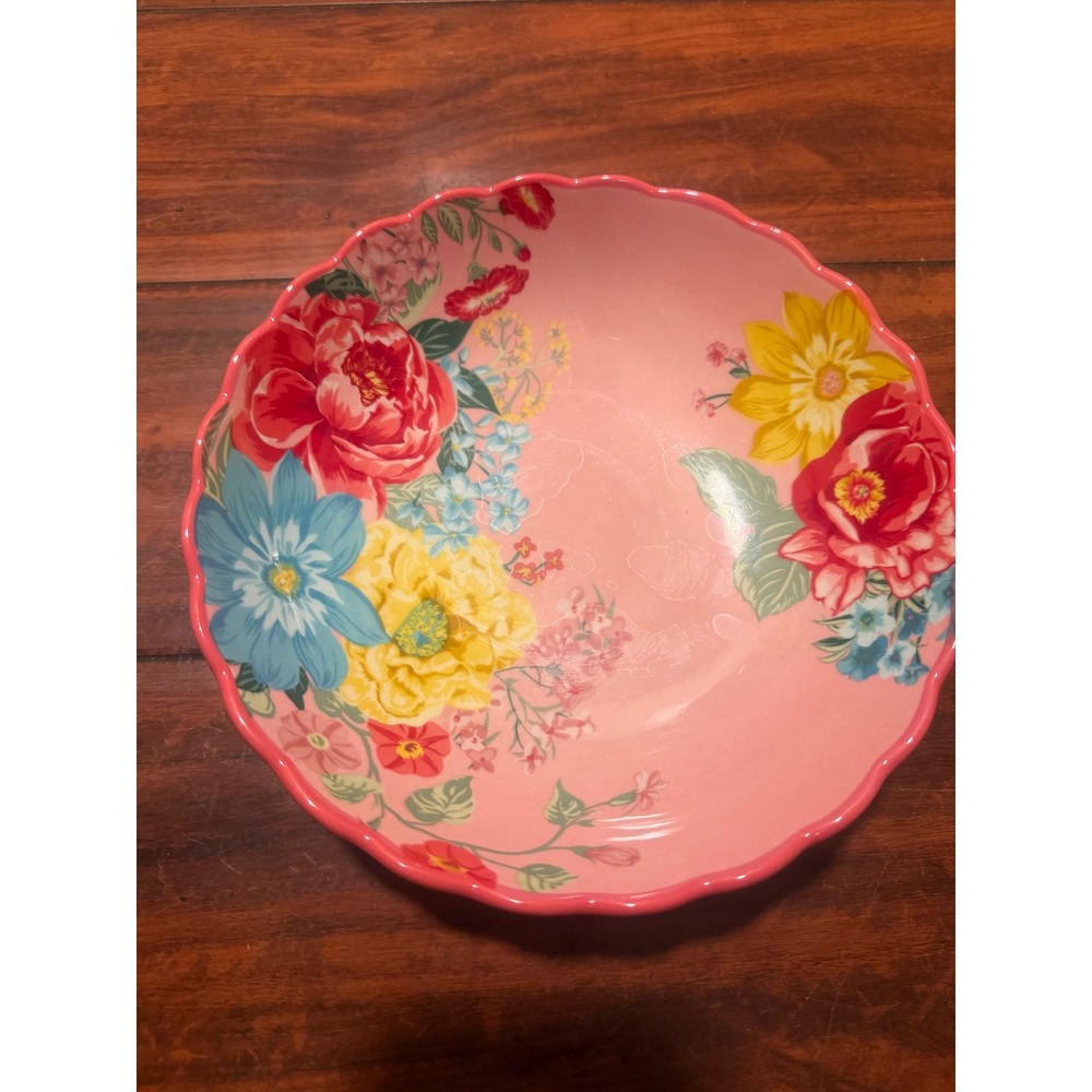 The Pioneer Woman Breezy Blossom Pink Floral 8.25 Inch Stoneware Serving Bowl